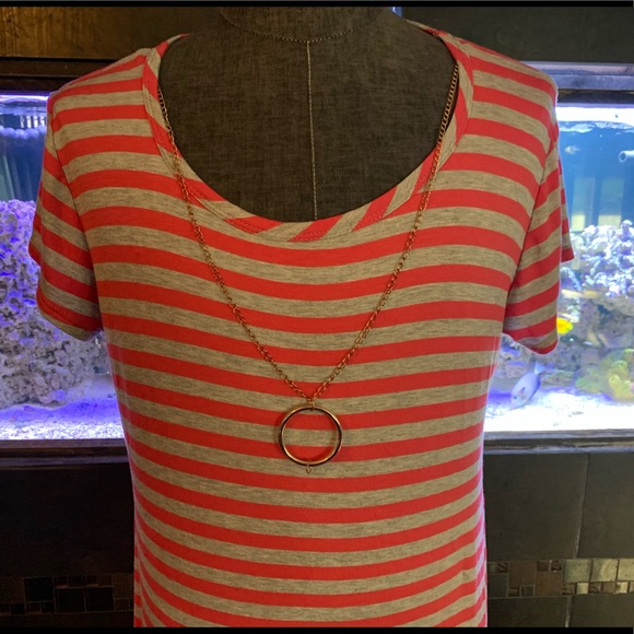 Pinc Long Stripe Dress, Super Cute, Size 2X ๐ป๐ป - Picture 3 of 6